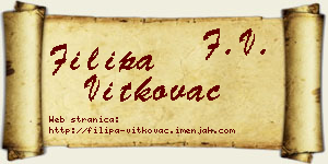 Filipa Vitkovac vizit kartica